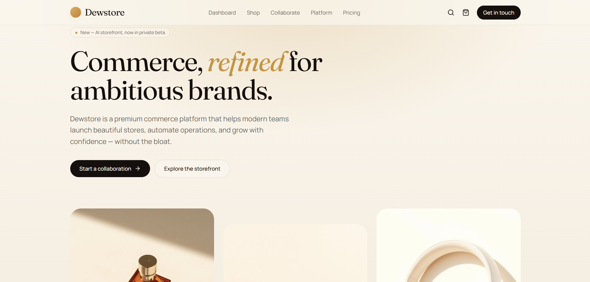 Tampilan platform e-commerce Nexus buatan Dewa Pratama